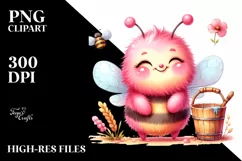Colorful Smiling Cute Baby Bee | Sublimation | Clipart Product Image 1