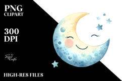 Smiling Whimsical Half Moon, Transparent PNG Product Image 2