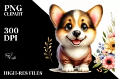 Cute Pembroke Welsh Corgi Clipart | Sublimation Product Image 3