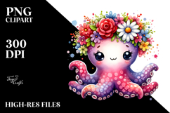 Cute Cartoon-style Octopus Sitting Product Image 2