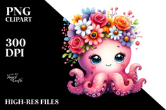 Cute Cartoon-style Octopus Sitting Product Image 2