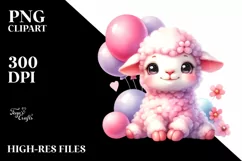Colorful Smiling Cute Baby Lamb | Sublimation | Clipart Product Image 3