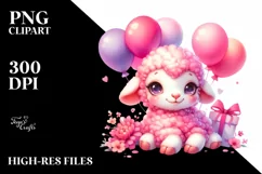 Colorful Smiling Cute Baby Lamb | Sublimation | Clipart Product Image 3