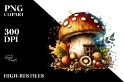 Detailed Wooden and Stained Mushroom PNG Product Image 3