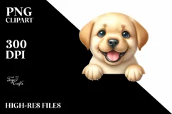 Funny Baby Labrador Retriever Watercolor Splash Clipart Product Image 3