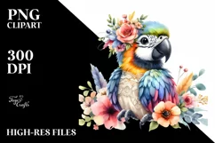 Colorful Smiling Cute Baby Macaw | Sublimation | Clipart Product Image 1