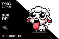 Silly Cartoon Lamb PNG Product Image 2