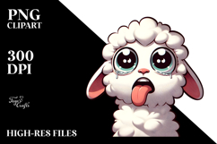 Silly Cartoon Lamb PNG Product Image 2