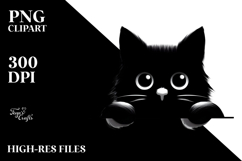 Funny Simple Black Cat PNG Product Image 2