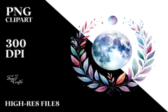 Whimsical Moon Foliage Clipart Product Image 2