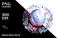 Whimsical Moon Foliage Clipart Product Image 2