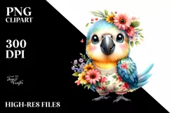 Colorful Smiling Cute Baby Macaw | Sublimation | Clipart Product Image 1