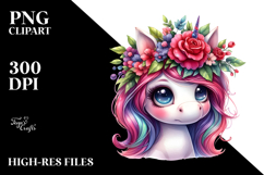 Cute Unicorn Big Eyes PNG Product Image 2