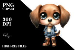 Puppy Big Eyes Watercolor Boots Product Image 2