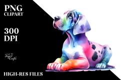 Sitting Great Dane Watercolor PNG Product Image 2