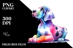 Sitting Great Dane Watercolor PNG Product Image 2