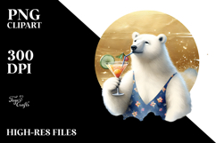 Cute Polar Bear in Beachwear PNG Product Image 2