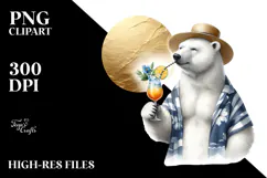 Polar Bear in Beachwear PNG Product Image 2