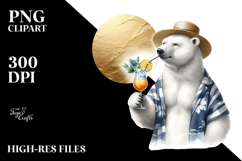 Polar Bear in Beachwear PNG Product Image 2