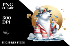 Cute Polar Bear in Beachwear PNG Product Image 2