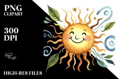 Smiling Whimsical Sun, Transparent PNG Product Image 2