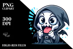 Excited Cartoon Reaper PNG Product Image 2