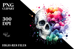 Colorful Cute Skull Painting, Transparent PNG Product Image 2
