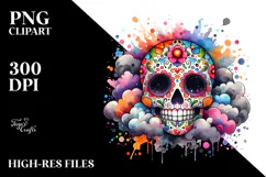 Cute Skull Painting, High-Res PNG Product Image 2