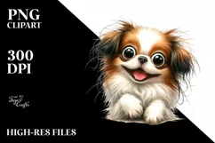 Cute Crazy Looking Japanese Chin Watercolor Product Image 3