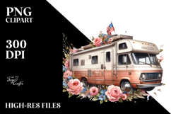Vintage Flower RV with American Flag Product Image 2