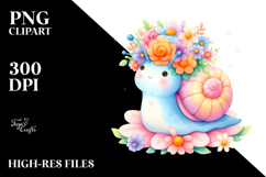 Pastel Snail Flower Crown Clipart Product Image 2