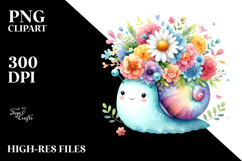 Pastel Snail Flower Crown Clipart Product Image 2