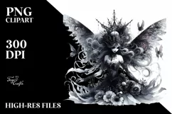 Detailed Watercolor Gothic Fairy | Sublimation | Clipart Product Image 1
