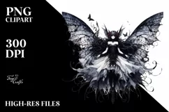 Detailed Gothic Fairy | Sublimation | Clipart Product Image 1