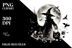 PINOCCHIO Skull with Hair Halloween PNG Product Image 2