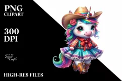 Baby Unicorn Square Dancing, Fun PNG Product Image 3