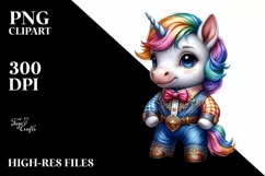 Baby Unicorn Square Dancing, Fun PNG Product Image 3