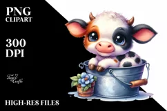Colorful Baby Cow | Clipart Product Image 1