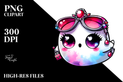 Funny Ghost with Glam Accessories PNG Product Image 2
