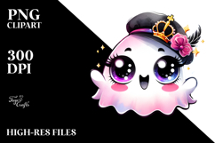 Cute Ghost with Glam Accessories, Ink Wash Product Image 2