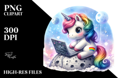Moon Programmer Unicorn Clipart Product Image 2