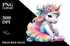 Baby Unicorn Lyrical Dancer, Dreamy PNG Product Image 1