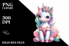 Baby Unicorn Lyrical Dancer, Dreamy PNG Product Image 1