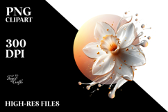 Abstract Daffodil with Golden Insertions, Transparent PNG Product Image 2