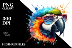 Colorful Parrot Sunglasses Paint-Like Colors Fun Product Image 1