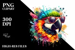 Colorful Parrot Sunglasses Paint-Like Colors Fun Product Image 3