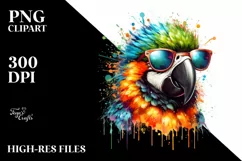 Colorful Parrot Sunglasses Paint-Like Colors Fun Product Image 1