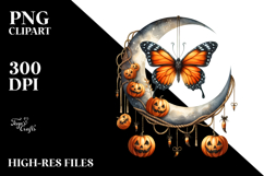 Butterfly on Half Moon, Transparent PNG Product Image 2