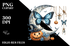 Butterfly Dressed for Halloween on Half Moon, High-Res PNG Product Image 2