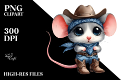 Mouse Bandana Cowboy Boots Shy Expressive | Sublimation Product Image 2